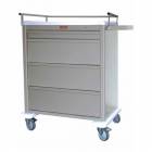 Harloff AL8W10K4MOT Aluminum Universal Line MOT® Compatible Medication Cart with Key Lock