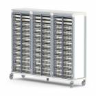 Pegasus APL-4.0EEE-GD Apollo E Type Medical Storage Cart with 4 Panels, Triple Column, Glass Door