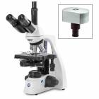 Globe Scientific EBS-1153-PLPHI-DC18 bScope Trinocular Compound Microscope, HWF 10x/20mm Eyepieces, Quintuple Nosepiece with Plan Phase PLPHi, CMEX-18 Pro Camera