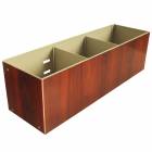 Harloff WV-2359-CM Wood Vinyl Medical Cart Cup and Straw Holder, Three Sections without Lid, Direct Mount - Cherry Mahogany