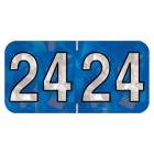2024 Year Labels - Holographic Blue - Size 3/4" H x 1 1/2" W