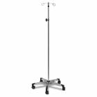 Height Adjustable Chrome 5-Leg IV Stand with Detachable Hook Top