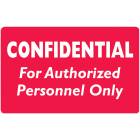 CONFIDENTIAL FOR AUTHORIZED PERSONNEL ONLY Label - Size 4"W x 2 1/2"H