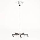 MidCentral Medical MCM212 Stainless Steel 5-Leg IV Pole with 6-Hook Top