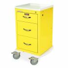 Harloff MDS1824K03 M-Series Mini Width Short Isolation Cart Three Drawers with Key Lock, 5" Casters