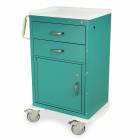 Harloff MDS2430KC4+MD24-DRW18-EHDR M-Series Medium Width Tall Cart Two Drawers, Equipment Holder with Door, Key Lock