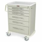 Harloff MPA3030K06 A-Series Lightweight Aluminum Standard Width Tall Medical Cart Six Drawers with Key Lock.  Color shown in Sand.