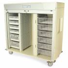 Harloff MSPM63-00TK MedStor Max Three Quarter Height Triple Column Medical Storage Cabinet with Tambour Door, Key Lock, Beige (Shown with Trays and Wire Baskets, each sold separately)
