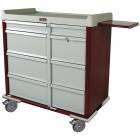 Harloff Standard Line 600 Punch Card Medication Cart with Key Locks, Double Wide Narcotics Drawer