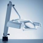 Waldmann Omnivue™ LED Magnifier Light with 35" Arm, Pin Mount Table Clamp - Front VIew