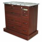 Harloff WV600PCEKC-CM Wood Vinyl 600 Punch Card Medication Cart with Electronic Keypad Lock, Single Wide Narcotics Drawer, Cherry Mahogany Cabinet Finish. Shown with Light Top option.